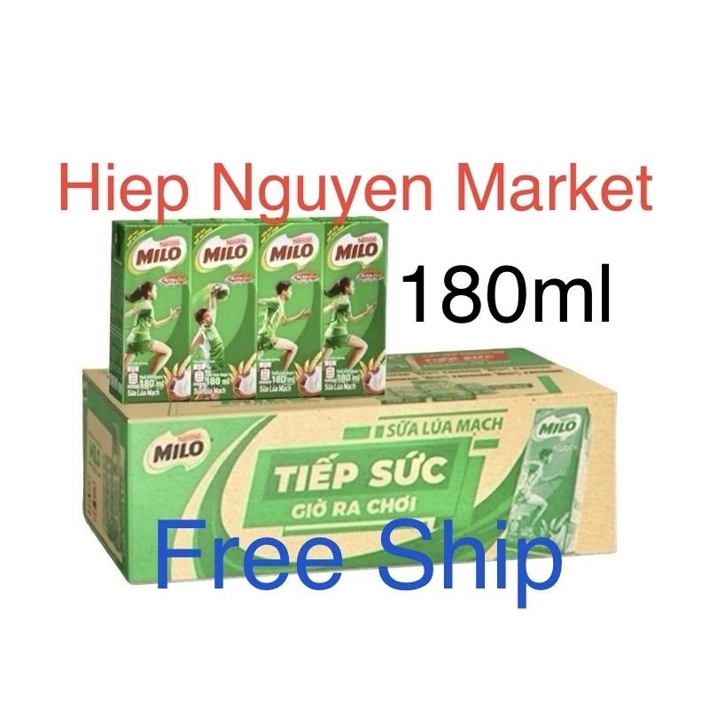 Thùng 48 hộp sữa Milo lúa mạch 180ml