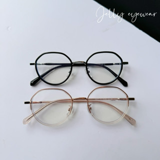 Kính cận gọng tròn form nhỏ xinh M2873 nhựa phối hợp kim cao cấp,Gọng kính mắt tròng UV400 Jelly Eyewear