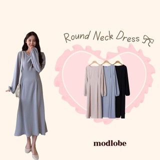 Đầm dài cổ tròn có dây rút ở eo màu sắc thanh lịch chất liệu cao cấp Modlobe Round Neck Dress Hàn Quốc