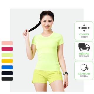 Áo Thể Thao Nữ ICADO AT26, Áo Tập Gym Yoga Ngắn Tay, Co Giãn 4 Chiều, Mềm Mại, Thoáng Khí