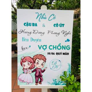 Bảng welcome 50x70cm hôm nay nhà có hỷ - bảng tên đám cưới, sinh nhật, lễ tiệc + trang trí gia tiên, backdrop, cổng cưới