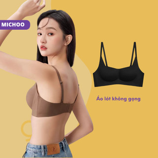 Áo Lót Nữ Đúc Su Đệm Mỏng MICHOO Không Gọng Có Viền Tạo Khe Nâng Ngực