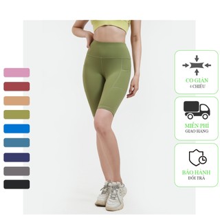 Quần Legging Đùi Tập Gym Yoga Nữ ICADO AT12, Quần Thể Thao Co Giãn 4 Chiều, Form Đẹp