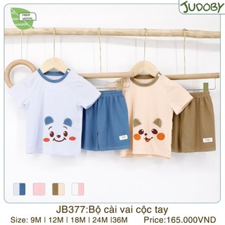 Bộ cộc tay bổ trụ, cổ tròn Judoby vải  Modal thoáng mát mềm mịn cho bé (9-36M)