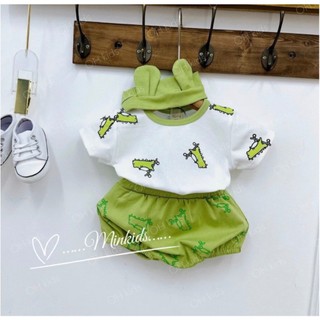 Sét Khủng Long 3 chi tiết ( áo+ quần+ mũ)