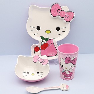 🌸combo chén dĩa lòng sâu kitty kiểu dáng 3d mẫu mới