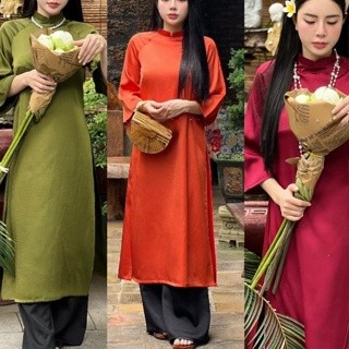 Áo Dài Trơn đủ màu vải lụa Tây thi dáng suông chất liệu cao cấp