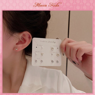 Sét 6 đôi bông tai mini nhiều hình thời trang cho nữ