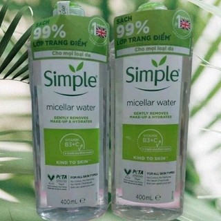Nước tẩy trang simple 400ml sạch sâu dịu nhẹ dưỡng da mướt mịn