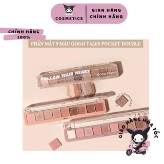 Bảng Phấn Mắt 9 Ô Gogo Tales POCKET DOUBLE GT479 Nhũ Lì Mịn Tạo Hiệu Ứng Lấp Lánh kuromi cosmetic Follow Your Heart