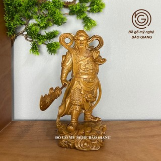 Tượng hộ pháp Quan công - Quan thánh đế quân gỗ bách thơm cao 20 cm