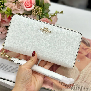 Ví dài da thật Coach Long Zip full box làm quà tinh tế