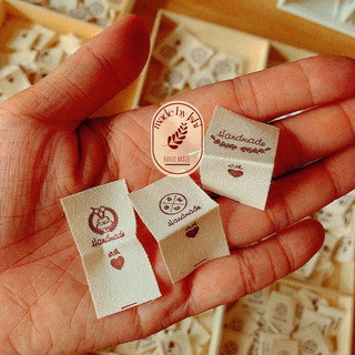Tem nhãn vải cotton handmade