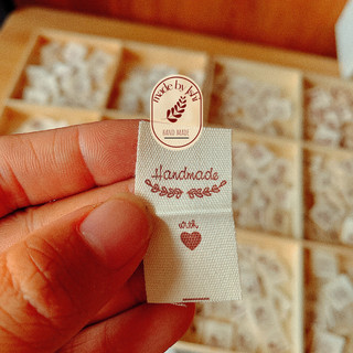 Tem nhãn vải cotton handmade