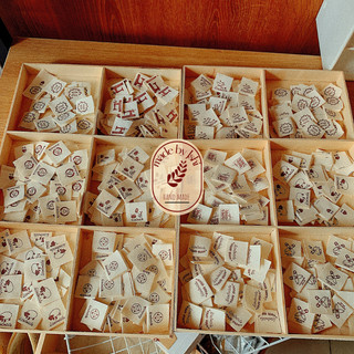 Tem nhãn vải cotton handmade