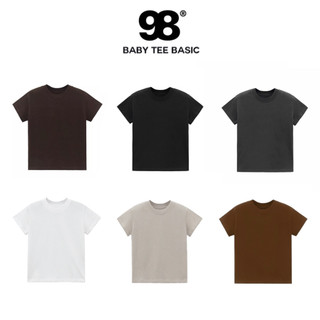 Áo thun nữ trơn baby tee bo cổ dày dặn basic 100% cotton dày dặn 250gsm 98stu