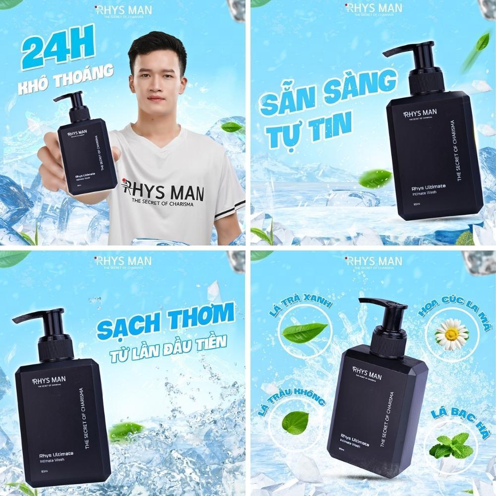 Dung dịch vệ sinh nam giới hương bạc hà RHYS MAN Rhys Ultimate 120ml