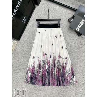 Chân váy họa tiết hoa lá hàng QC