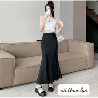 Váy thun lụa ôm body đuôi cá phôm dài dáng chuẩn 👍