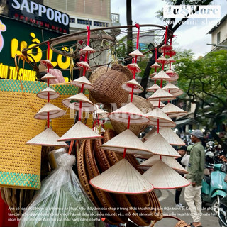 Dây nón lá nón sơn treo trang trí treo tường, cửa sổ