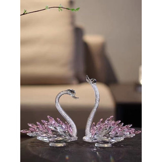 Tượng thiên nga đôi đính đá pha lê lấp lánh (có ảnh thật)