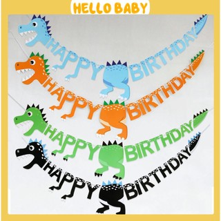 Dây treo Happy Birthday giấy chủ đề khủng long