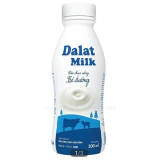 Sữa Chua Uống Dalat Milk Có Đường Chai 500ML