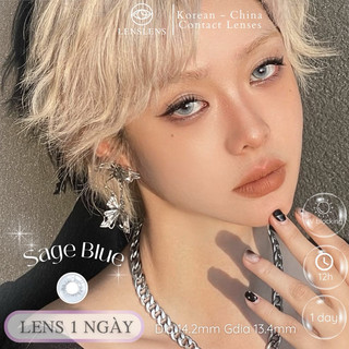  Lens Mắt Kính Áp Tròng Xanh Dương Lạnh Sage Blue Slay