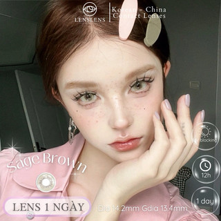  Lens Mắt Kính Áp Tròng Nâu Tây Lạnh Sage Brown Slay