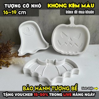 Tượng tô màu, TRANH ĐĨA HALOWEEN SÁNG TẠO, size XL, thạch cao trắng (Không kèm màu), luyện vẽ, decor