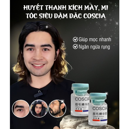 Serum Huyết Thanh Mọc Lông Mày, Râu, Tóc COSCIA - Tinh Chât COSCIA Kích Mọc Lông Mày, Râu, Tóc