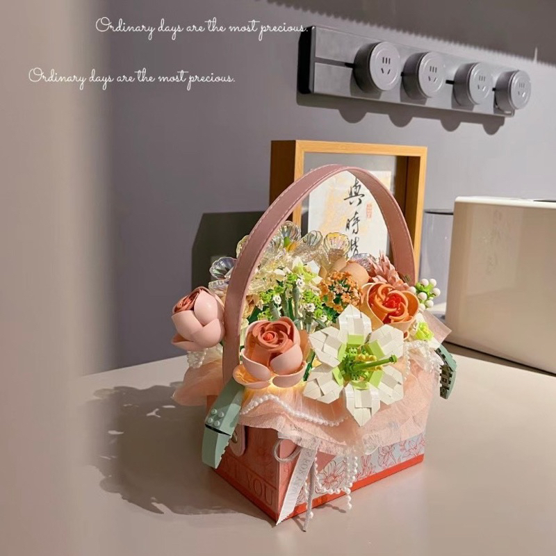 Bộ lắp ráp mô hình lẵng hoa, bó hoa sáng tạo