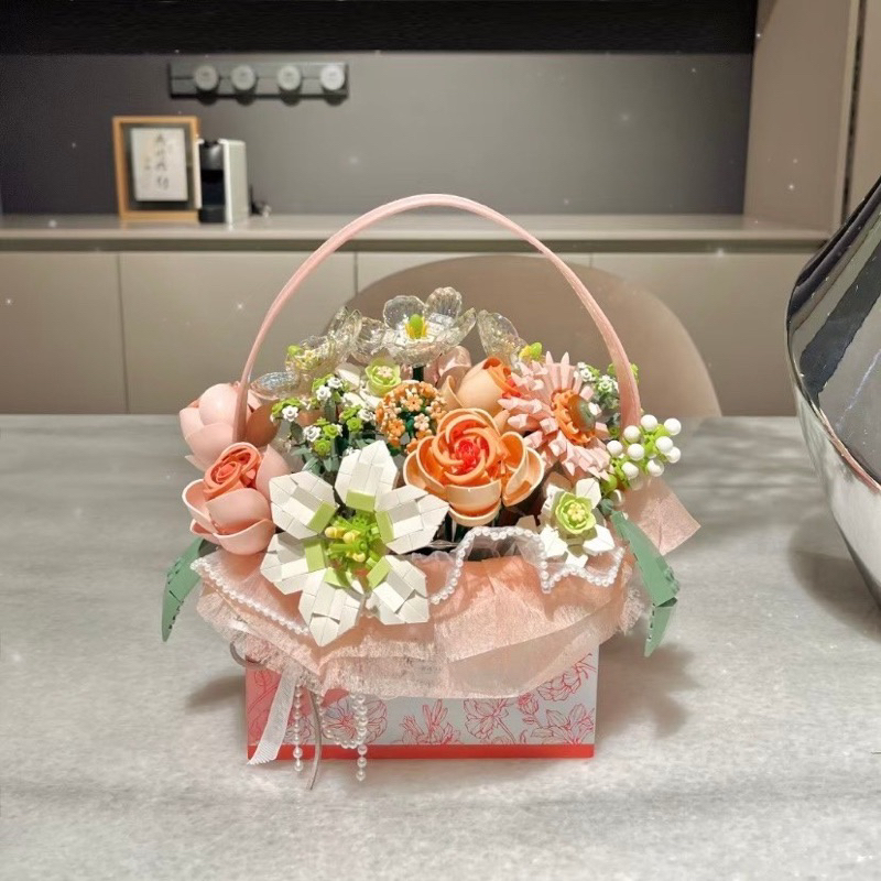 Bộ lắp ráp mô hình lẵng hoa, bó hoa sáng tạo