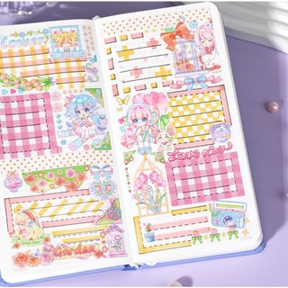 Đoạn chiết sticker Cô Gái Lily xinh xắn, chiết sticker chống nước _ Bơ Chăm Chỉ