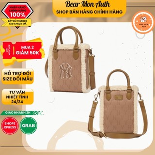 Túi đeo chéo mlb phonebag dia b 7acrm0436-43cas màu vàng viền lông