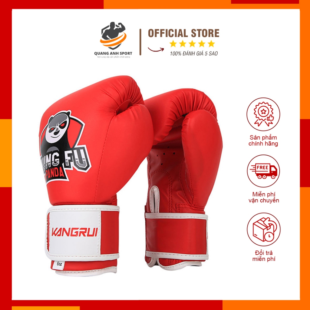 Găng Tay Boxing Trẻ Em Kangrui KungFu Panda 6oz Cho Trẻ 5-14 Tuổi