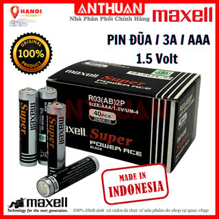 Hộp 40 viên Pin Đũa AAA / 3A Maxell Super Power Ace / Camelion R03P 1.5V. Chất Lượng Cao, Siêu Bền.
