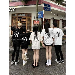 Áo phông cotton chữ N.Y 2 mặt cộc tay dáng rộng 2 màu