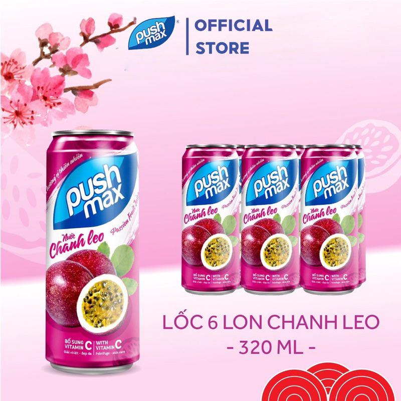 Lốc 6 lon chanh leo Pushmax(Đại Việt)6*330ml