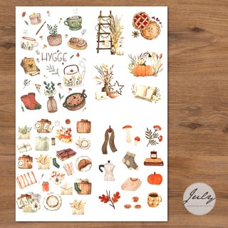 Bộ stickers khổ a4 - hygge