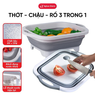 Thớt Nhựa Kiêm Rổ Đựng và Chậu Rửa Đa Năng Aplus 3 Trong 1 Tiện Dụng AP36