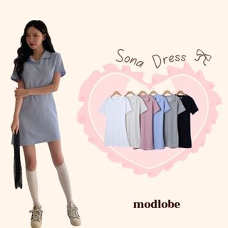 Váy trơn đơn giản có dây rút ở eo chất liệu cao cấp Modlobe Sona Dress Hàn Quốc