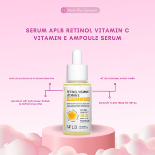 Serum Dưỡng Ẩm Trắng Da Chống Lão Hóa Ngừa Nếp Nhăn APLB Retinol Vitamin C Vitamin E Ampoule Serum dung tích 40ml