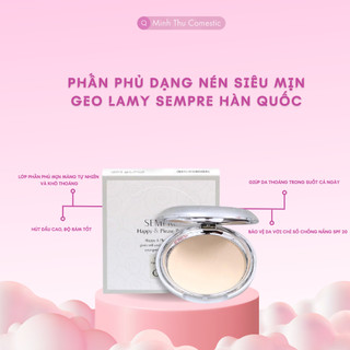 Phấn Phủ Dạng Nén Siêu Mịn GEO LAMY Sempre Hàn Quốc Hộp Màu Trắng 22G