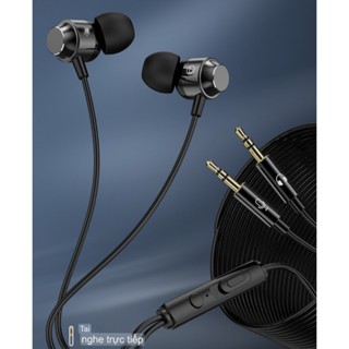 Tai nghe máy tính bàn, laptop 2 chân 3.5mm, nhỏ gọn bass ấm HIFI có mic đàm thoại chơi game trên laptop máy bàn, dây 2m