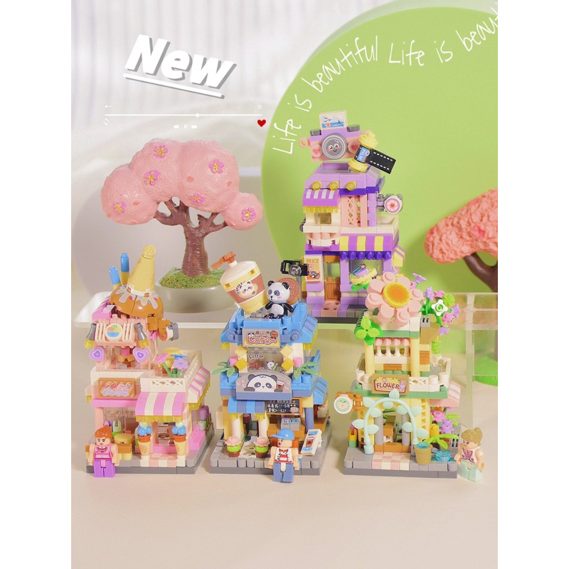 Bộ lắp ráp mô hình nhà, phi hành gia dễ thương mẫu mới