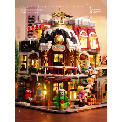 Bộ lắp ráp mô hình LOZ mini nhà giáng sinh Christmas Cafe và nhà tết