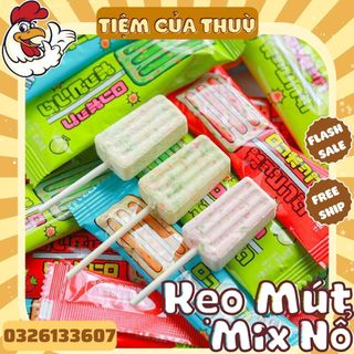 Kẹo mút sữa bò mix kẹo nổ, kẹo nổ striking hình que kem 2in1 popping candy 20g,