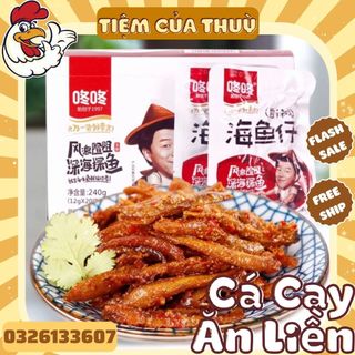 Cá cay trung quốc, cá cay hồ nam ăn vặt nội địa siêu ngon, cá cơm ăn liền, tiệm ăn vặt thuỳ bùi