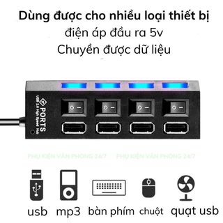 Hub USB 2.0 tốc độ cao, Cổng chia USB, Green keycap.